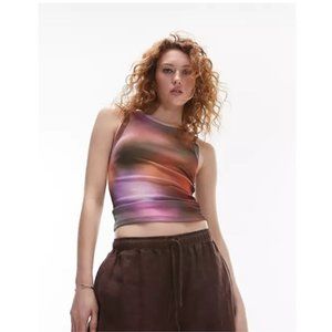 NWT Topshop ombré spray dye mesh tank top in Size L